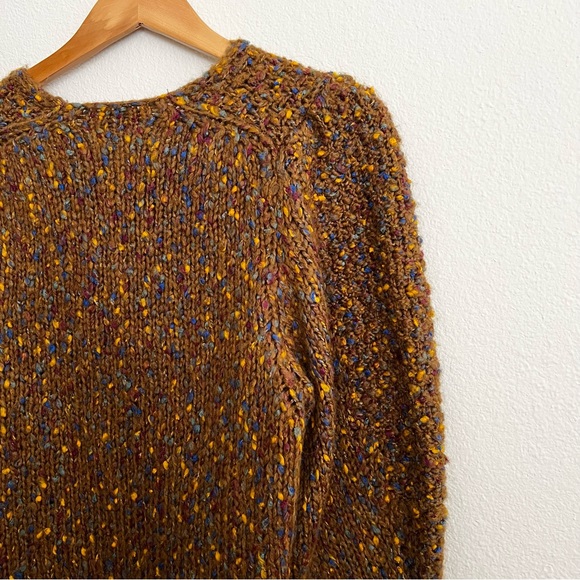 *SOLD* Zara Knit Multicolor Balloon Sleeve Sweater Brown - Picture 10 of 15